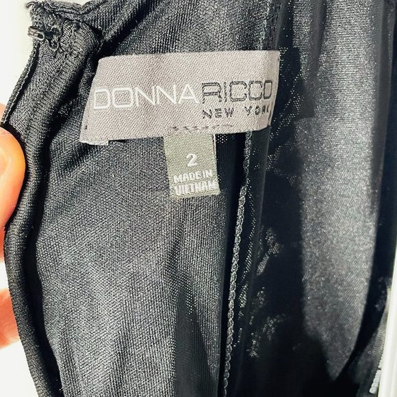 NWT Donna Ricco Lace Romper Elegant Black and Gold Size 2 - Picture 12 of 12